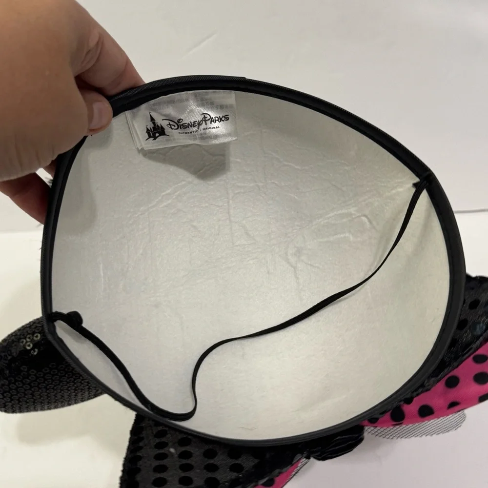Disney Black and Pink Polka Dot Minnie Ears Hat youth Disney Parks